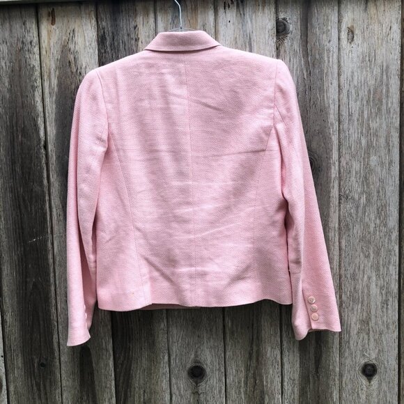 Vintage Charter Club Soft Pink Preppy Suit Jacket Size 6P - Picture 7 of 8